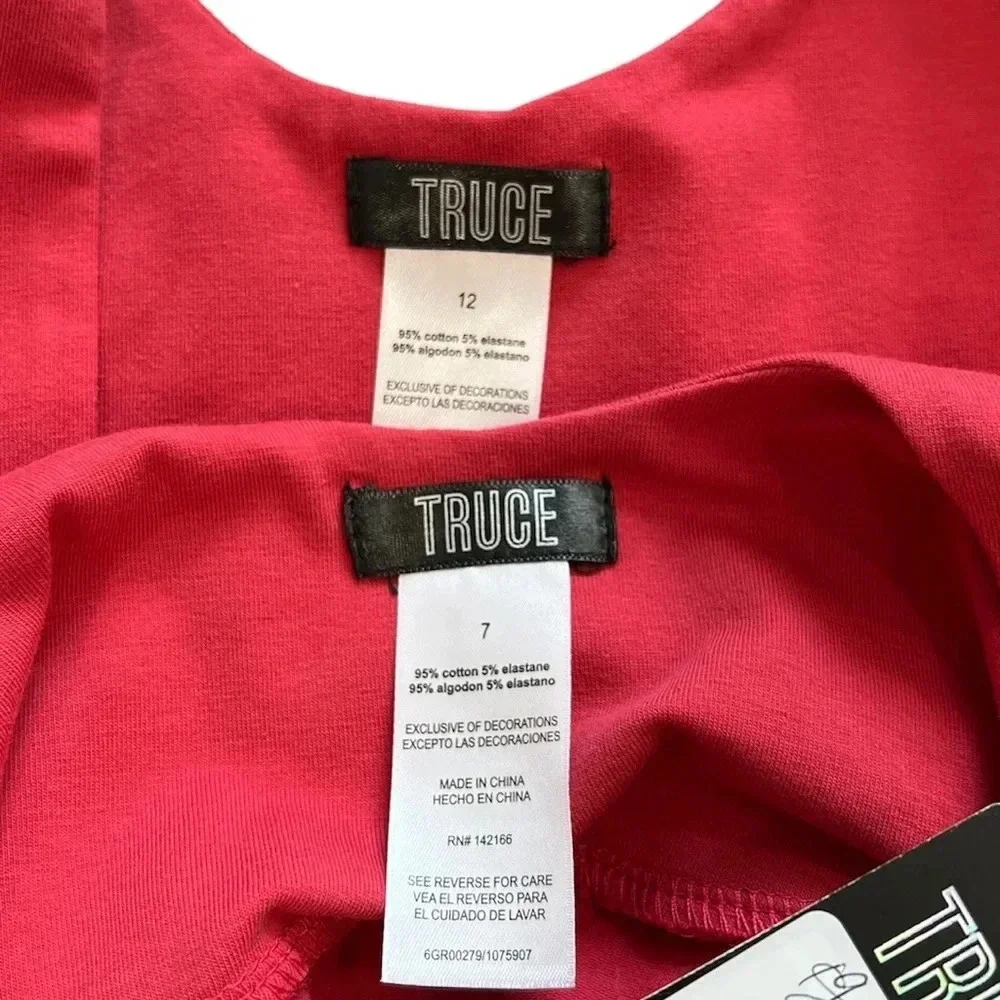 Truce Big Girl Red Knit Romper 7 12